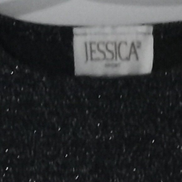 Jessica Sport no sleeves T-shirt round neck XL black with sparks shiny shirt - Picture 5 of 5